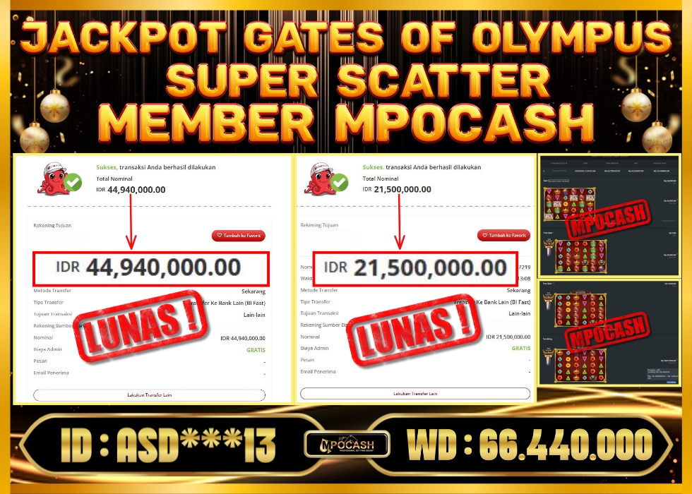MPOCASH JACKPOT GATES OF OLYMPUS SUPER SCATTER